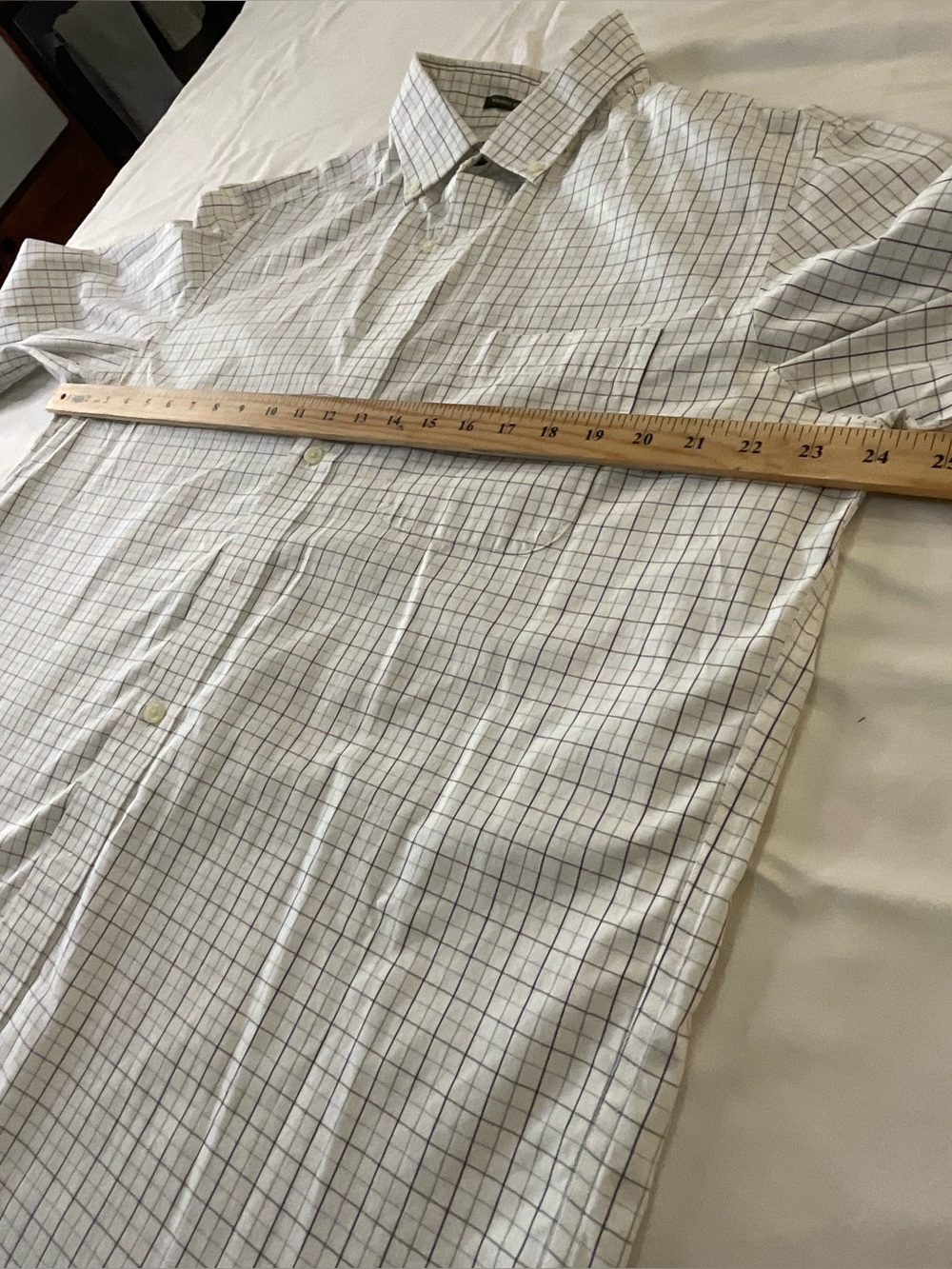 Eddie Bauer Men’s LT Large Tall White Check Button Down Shirt - Picture 3 of 6